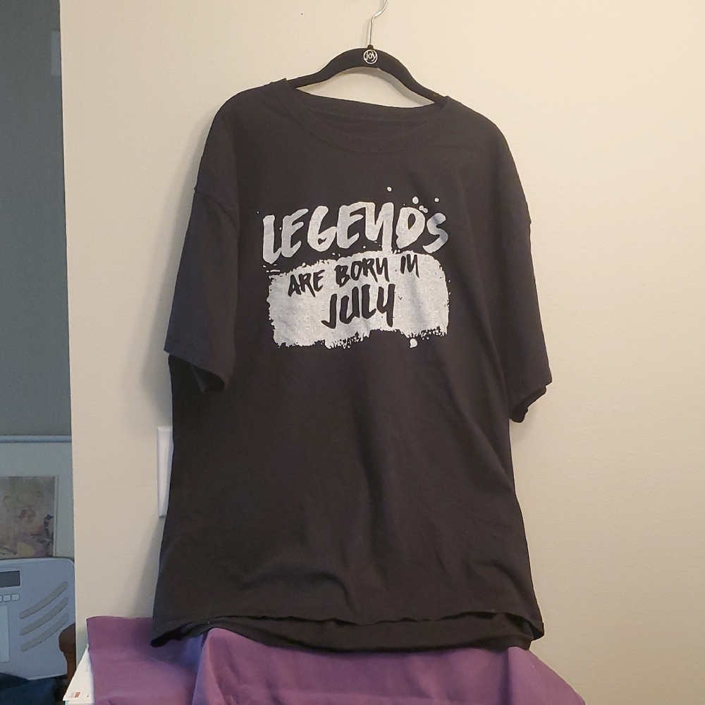 Hanes Black Graphic T-Shirt - Legends Are Born in July